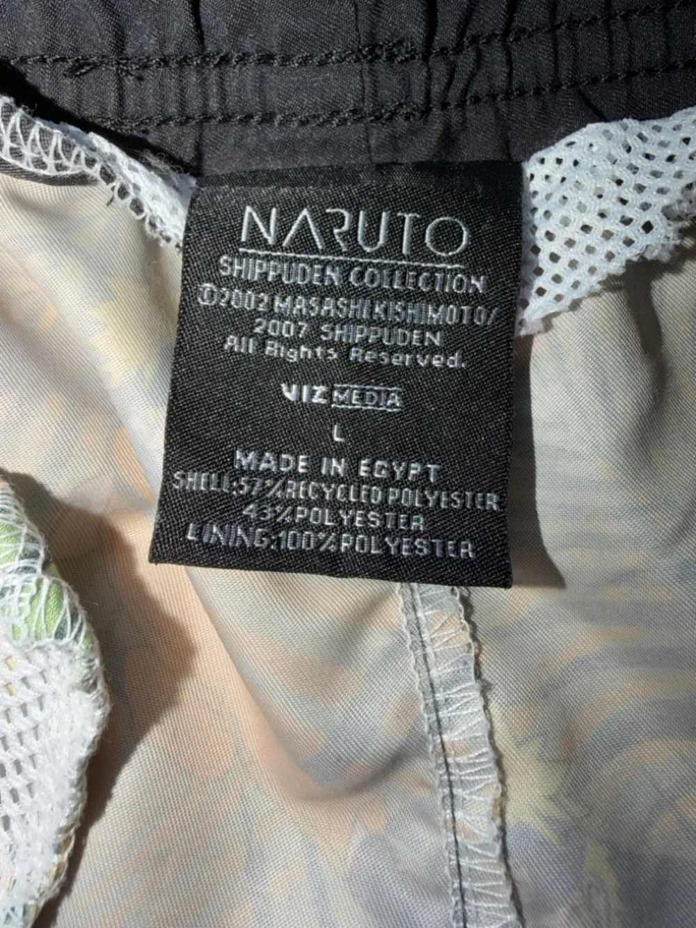 Naruto Green Floral Print Swim Trunks